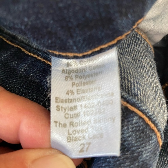 CURRENT/ELLIOT The rolled skinny loved tux black lace blue denim NEW size 27 - Picture 8 of 15